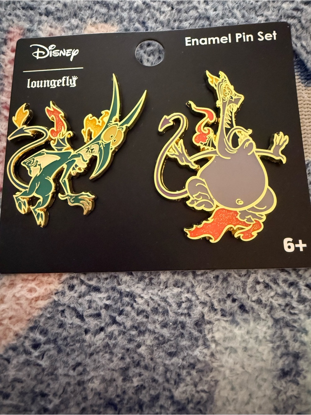 Loungefly Disney pain and panic Enamel Pin Duo - Green, Purple & Red